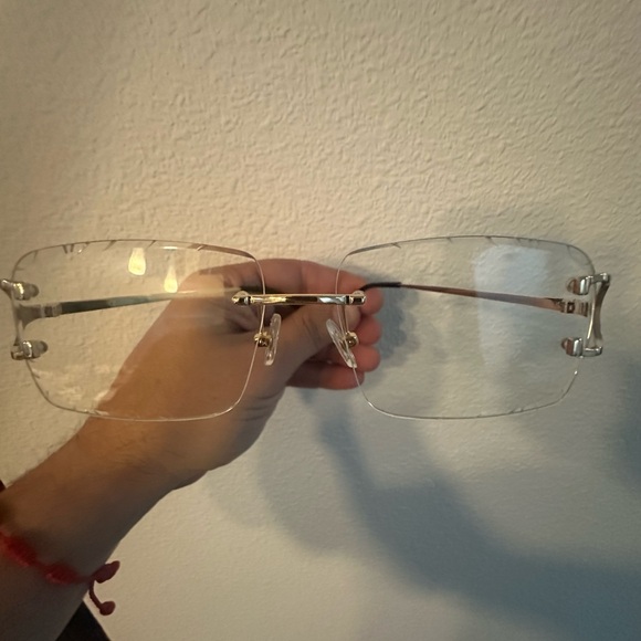 CARTIER STYLE RIMLESS GLASSES - Picture 1 of 4